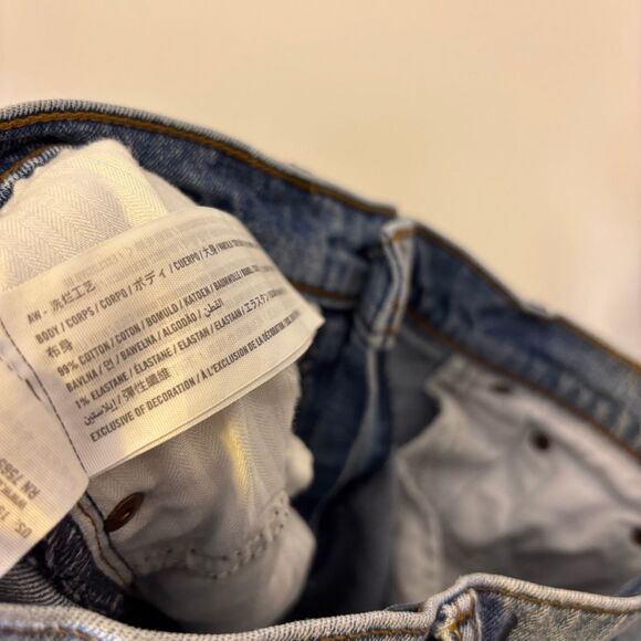 Abercrombie & Fitch The 90's Slim Straight Distressed Knee Ultra High Rise Jeans - Picture 6 of 6